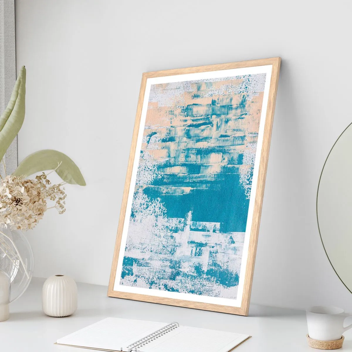 Poster in einem Rahmen aus heller Eiche - Durch einen Eiszapfen - 40x50 cm