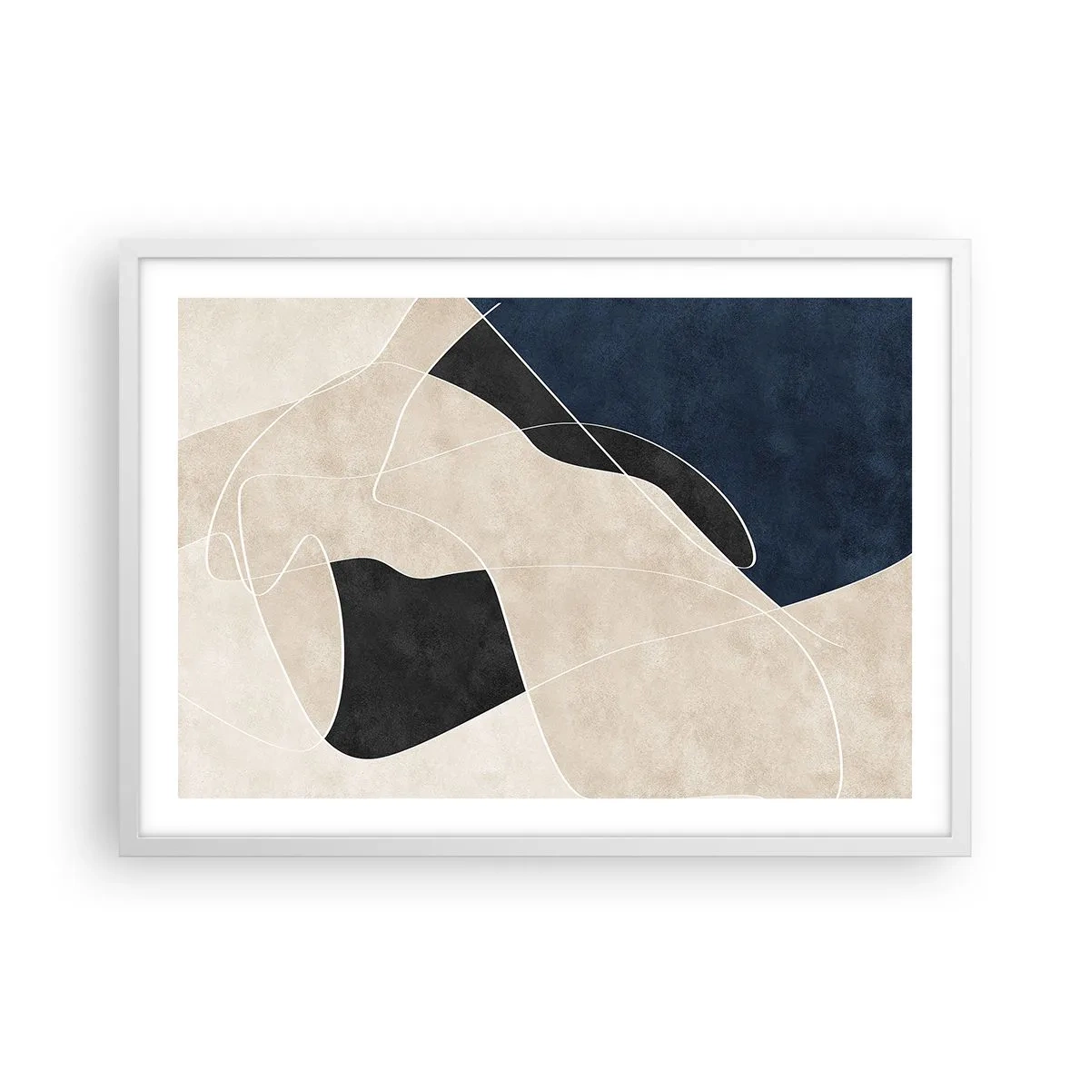 Poster in einem weißen Rahmen - Abstrakte Komposition – Farbkontrast - 70x50 cm