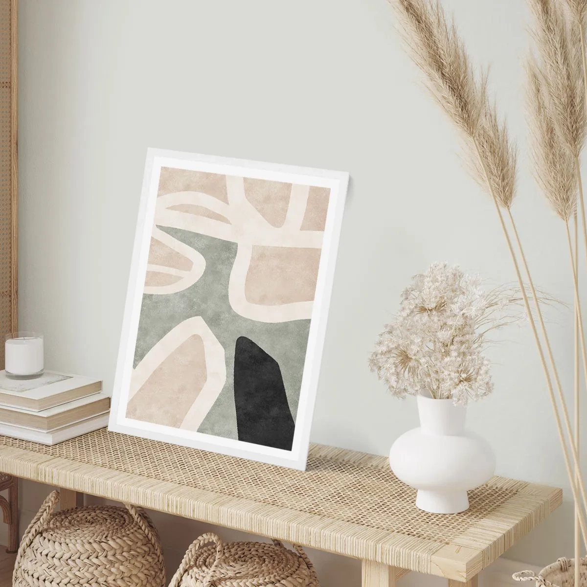 Poster in einem weißen Rahmen - Komposition mit schwarzem Motiv - 70x100 cm