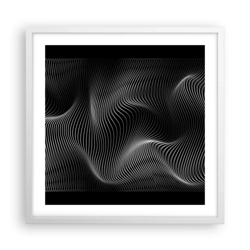 Poster in einem weißen Rahmen - Lichttanz im Raum - 50x50 cm