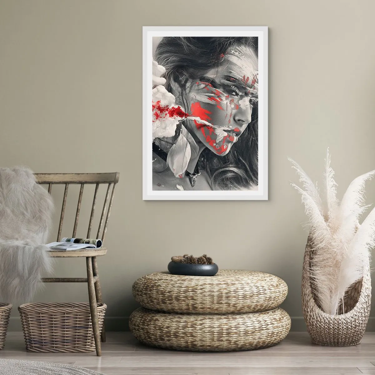 Poster in einem weißen Rahmen - Im Dunst der Absurdität - 50x70 cm