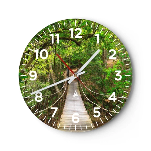 Wanduhr - Glasuhr - Denn im Garten gibt es eine Schlingpflanze - 40x40 cm