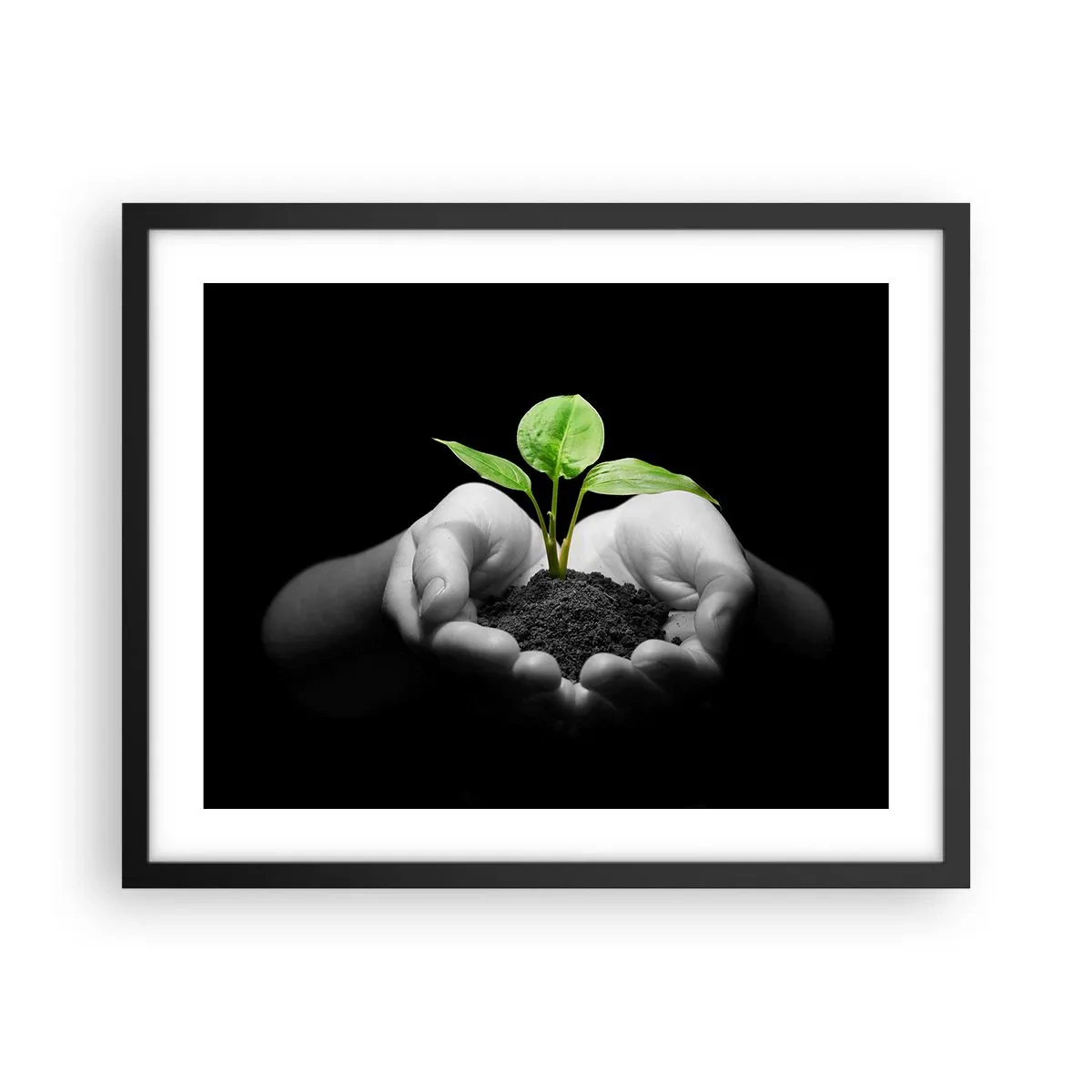 Poster in einem schwarzem Rahmen - Ich liebe die Natur, ich beschütze sie - 50x40 cm