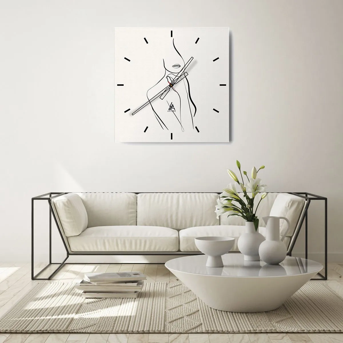 Wanduhr - Glasuhr - Eine Welle der Melancholie - 40x40 cm