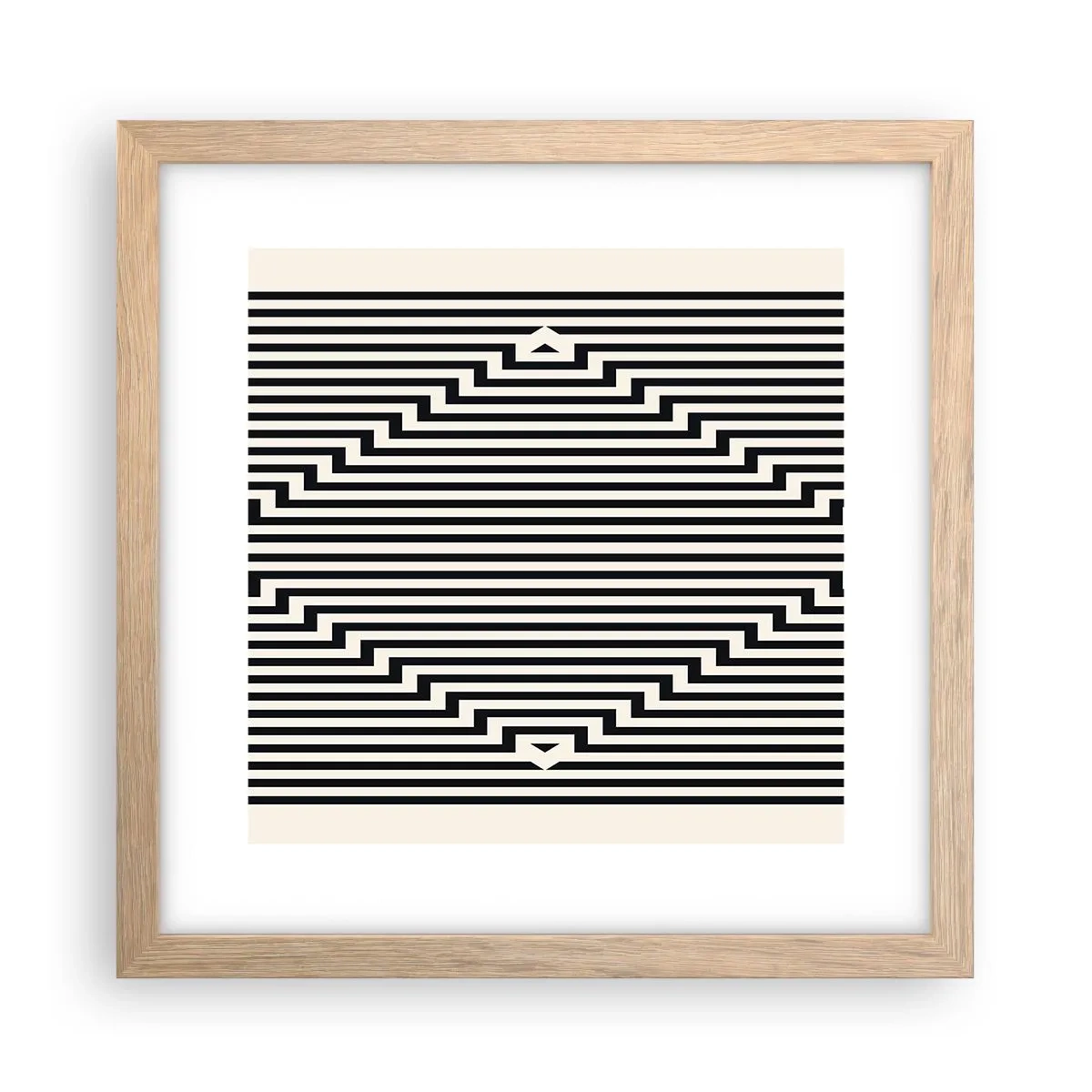 Poster in einem Rahmen aus heller Eiche - Geometrische Illusion - 30x30 cm