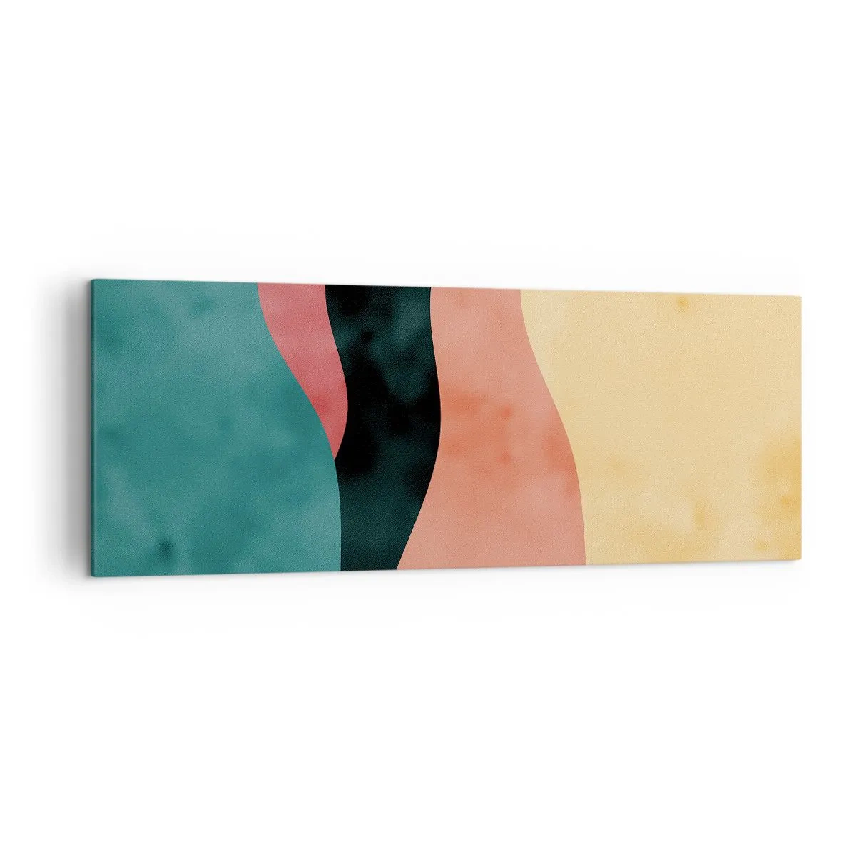 Bild auf Leinwand - Leinwandbild - Abstrakte Wellen in Pastellfarben - 140x50cm - Konforme Nichtkonformität - Moderne Wanddekoration für Wohnzimmer und Schlafzimmer ARTTOR