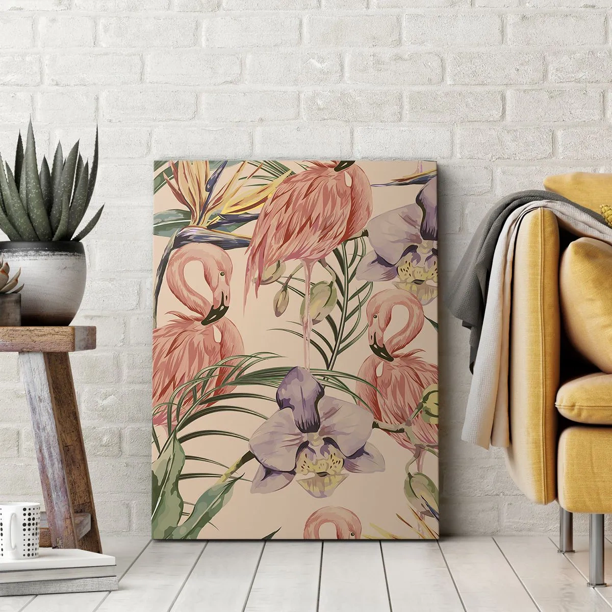 Bild auf Leinwand - Leinwandbild - Rosa Ballett in Blumen - 55x100 cm