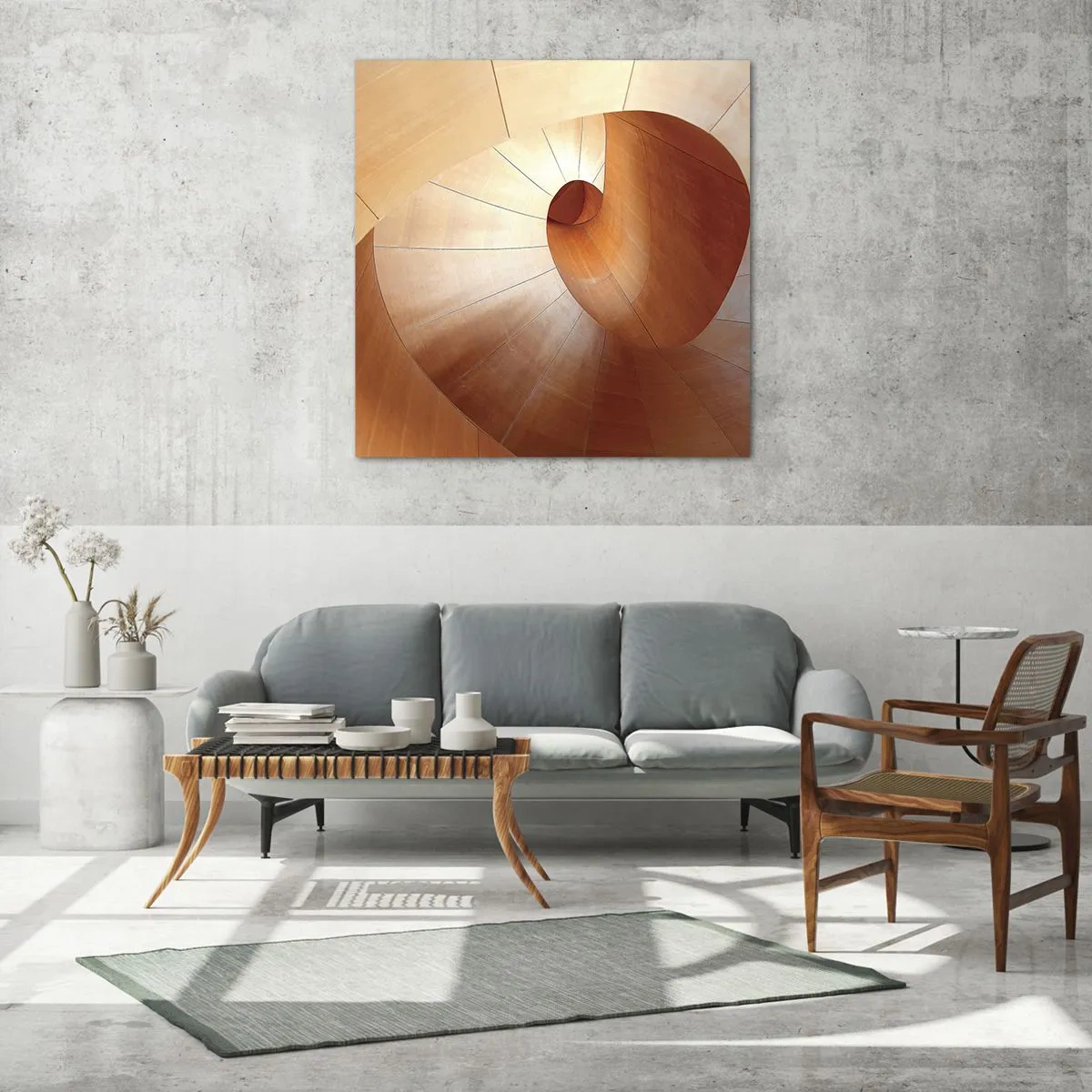 Glasbild - Bild auf glas - Architektonische Serpentine - 70x70 cm