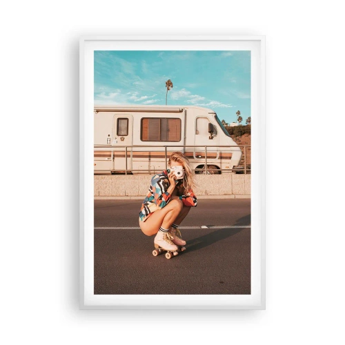 Poster in einem weißen Rahmen - Lächel bitte! - 61x91 cm