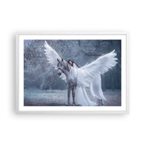 Poster in einem weißen Rahmen - Ein inspirierter Moment - 70x50 cm