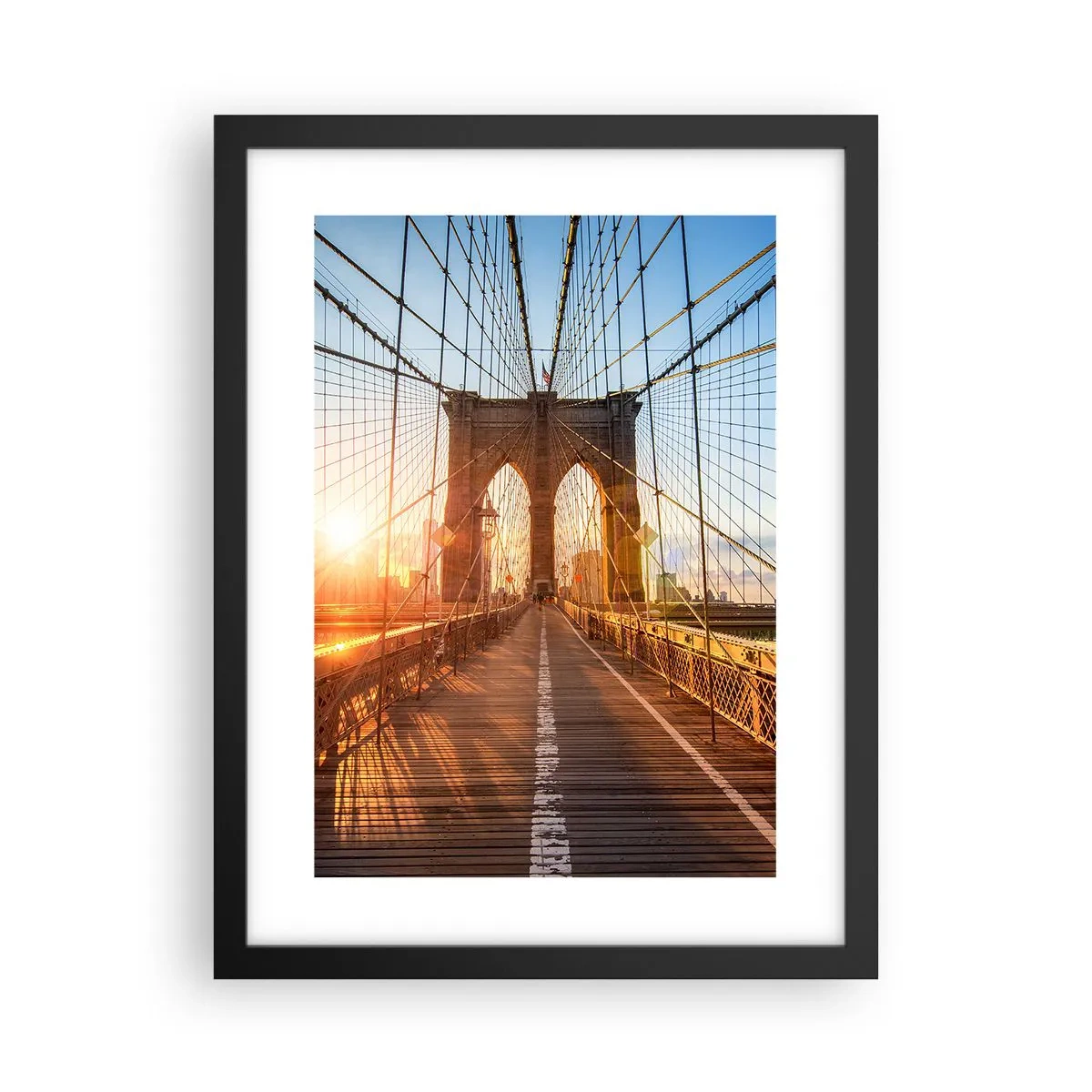 Poster in einem schwarzem Rahmen - Auf der goldenen Brücke - 30x40 cm