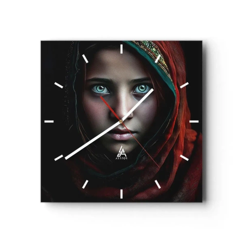 Wanduhr - Glasuhr - Prinzessin aus dem Osten - 40x40 cm