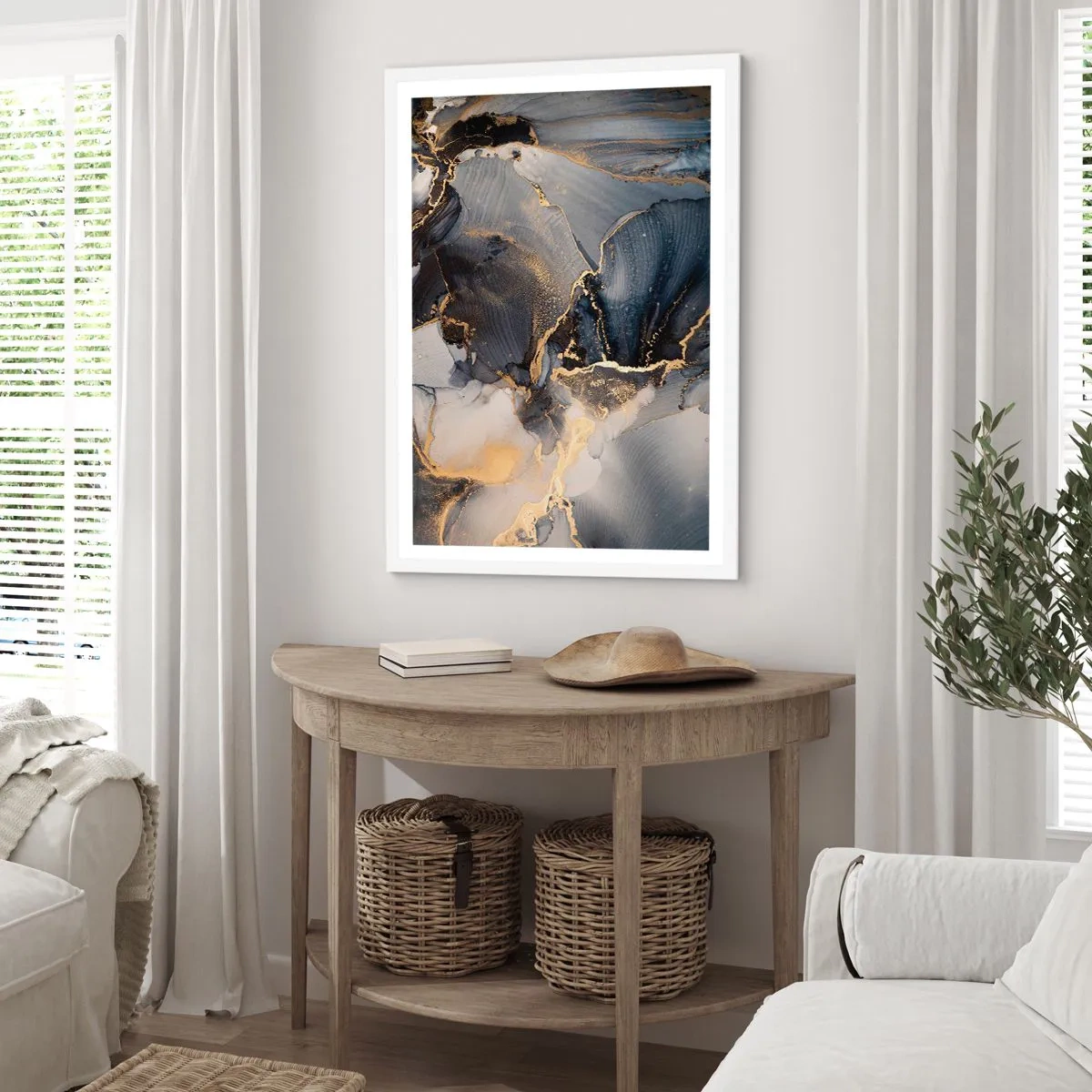 Poster in einem weißen Rahmen - Leben aus Stein - 50x70 cm