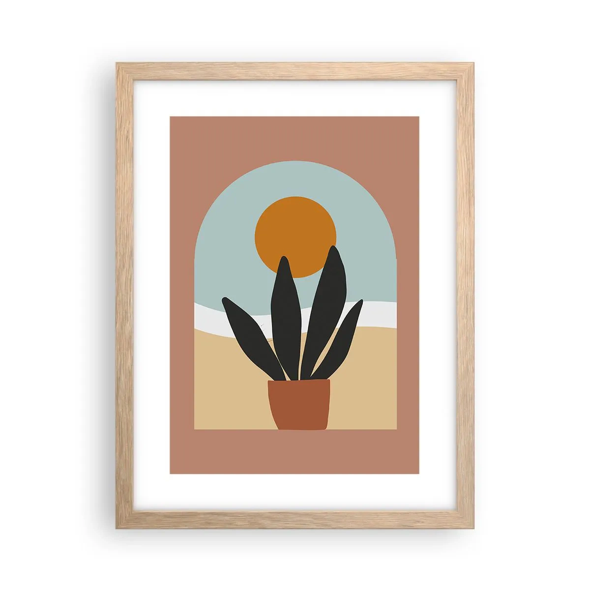 Poster in einem Rahmen aus heller Eiche - Kleine Freuden - 30x40 cm