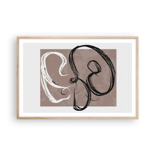 Poster in einem Rahmen aus heller Eiche - Komposition – die Suche nach Fülle - 91x61 cm