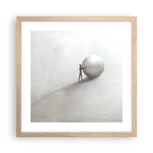 Poster in einem Rahmen aus heller Eiche - Das Spiel des Lebens - 40x40 cm