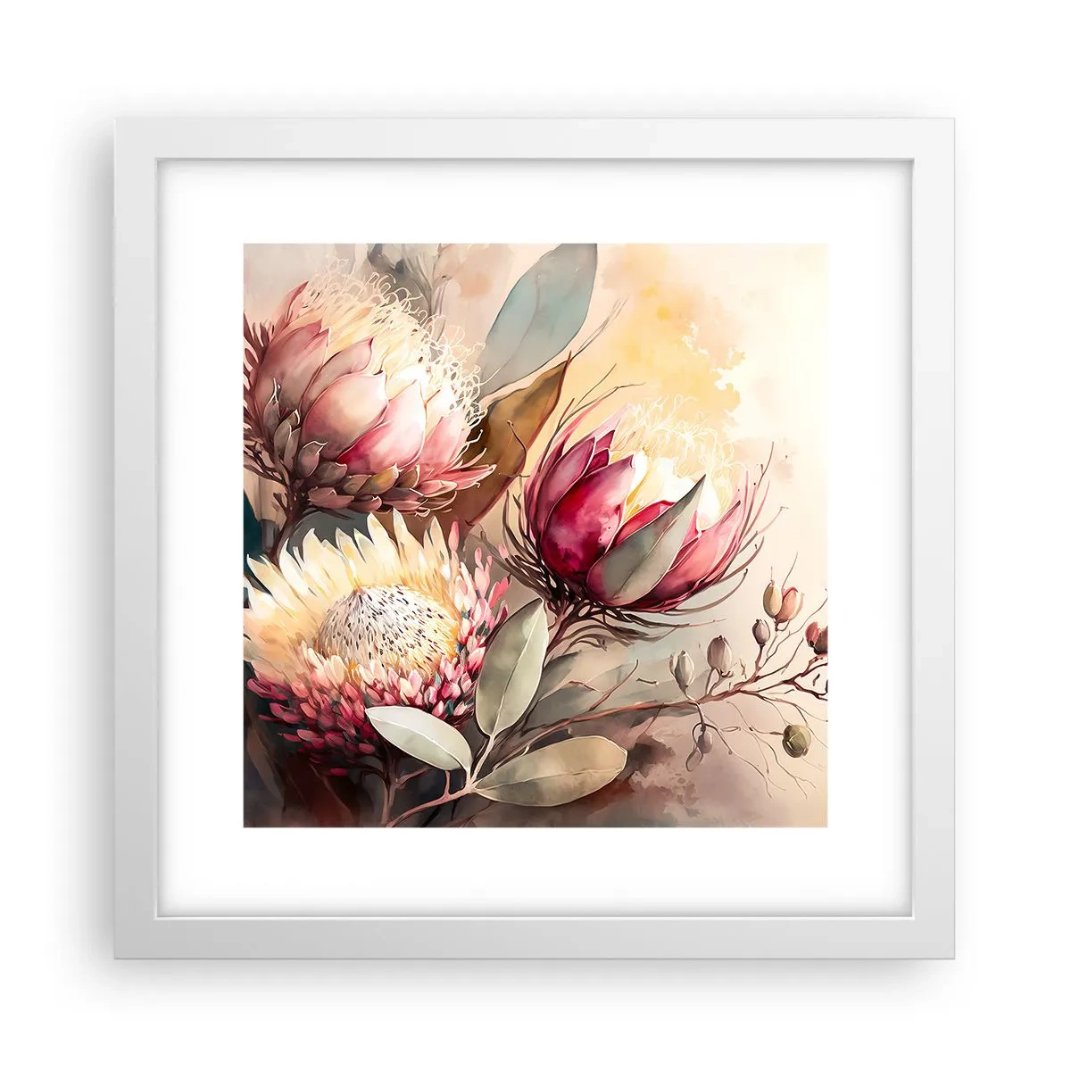 Poster in einem weißen Rahmen - Im Profil und en face - 30x30 cm