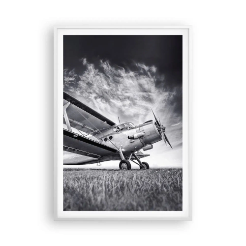 Poster in einem weißen Rahmen - Der geflügelte Wanderer - 70x100 cm