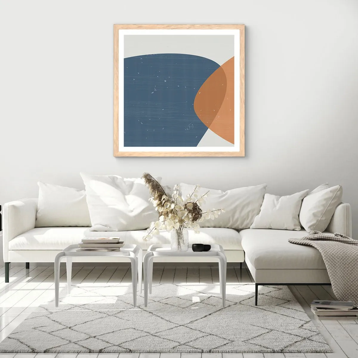 Poster in einem Rahmen aus heller Eiche - Ovale und Einflüsse - 60x60 cm