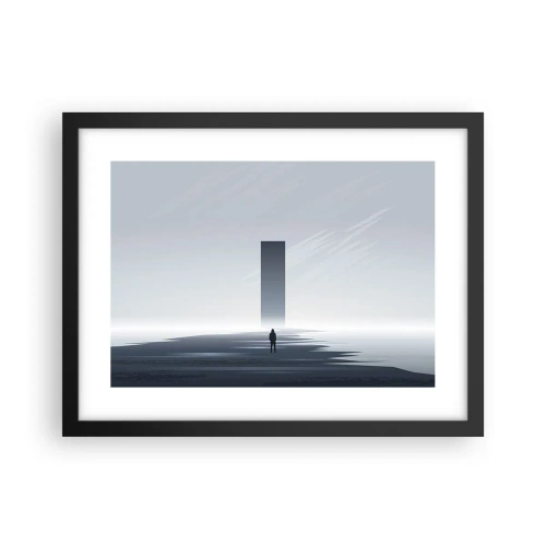 Poster in einem schwarzem Rahmen - Chance oder Bedrohung? - 40x30 cm