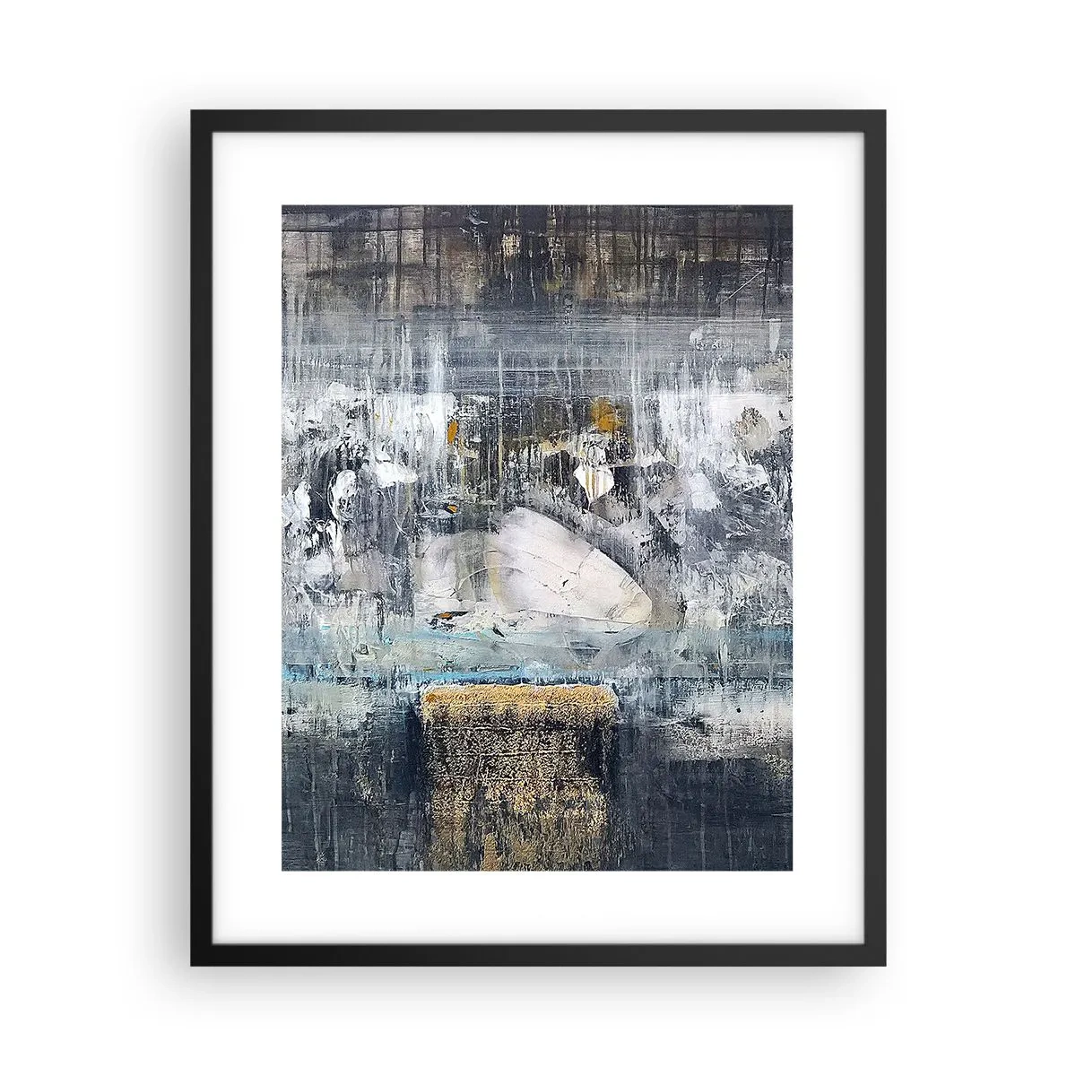 Poster in einem schwarzem Rahmen - Wie auf Eis, wie nach Dezember - 40x50 cm