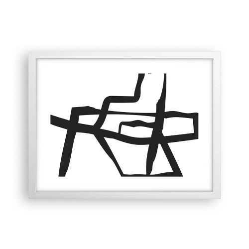 Poster in einem weißen Rahmen - Schwarz-Weiß-Design - 40x30 cm