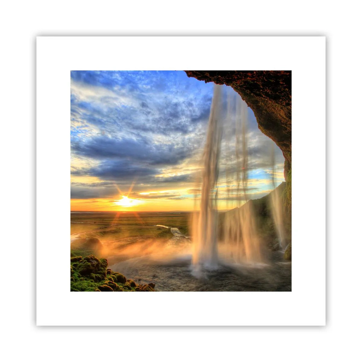 Poster - Die Welt hinter einem Schleier aus Tropfen - 30x30 cm