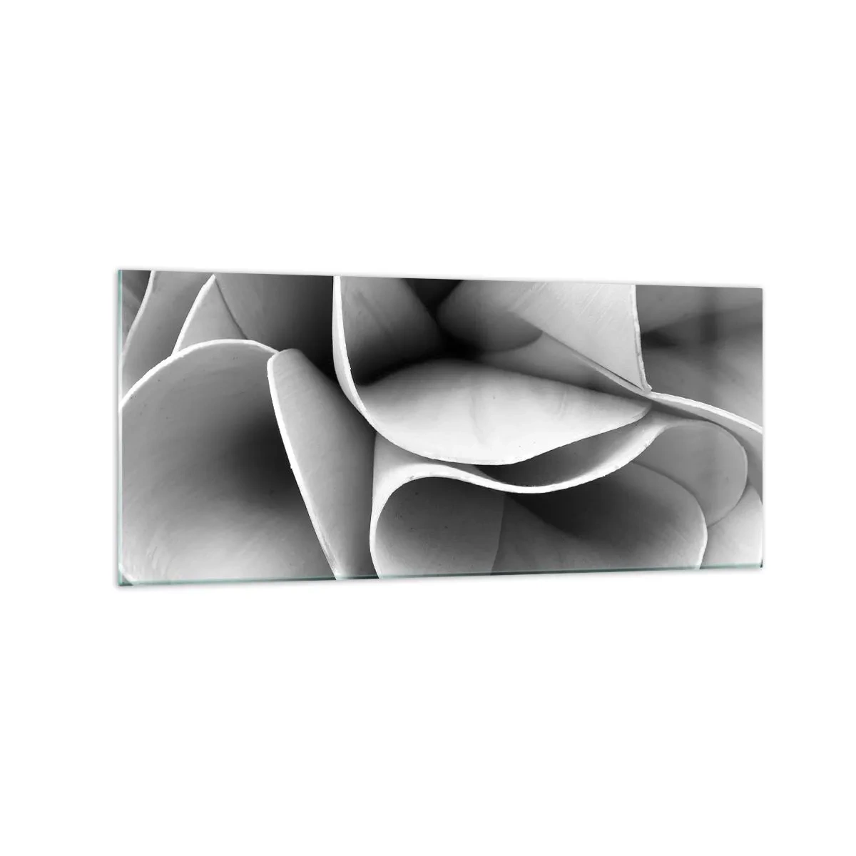 Glasbild - Bild auf glas - Schwarz-weiße Details abstrakter Formen - 120x50cm - Es passiert im Weltraum - Moderne Wanddekoration für Wohnzimmer und Schlafzimmer ARTTOR