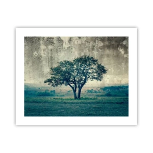 Poster - Ein Apfelbaum auf blauem Feld? - 50x40 cm