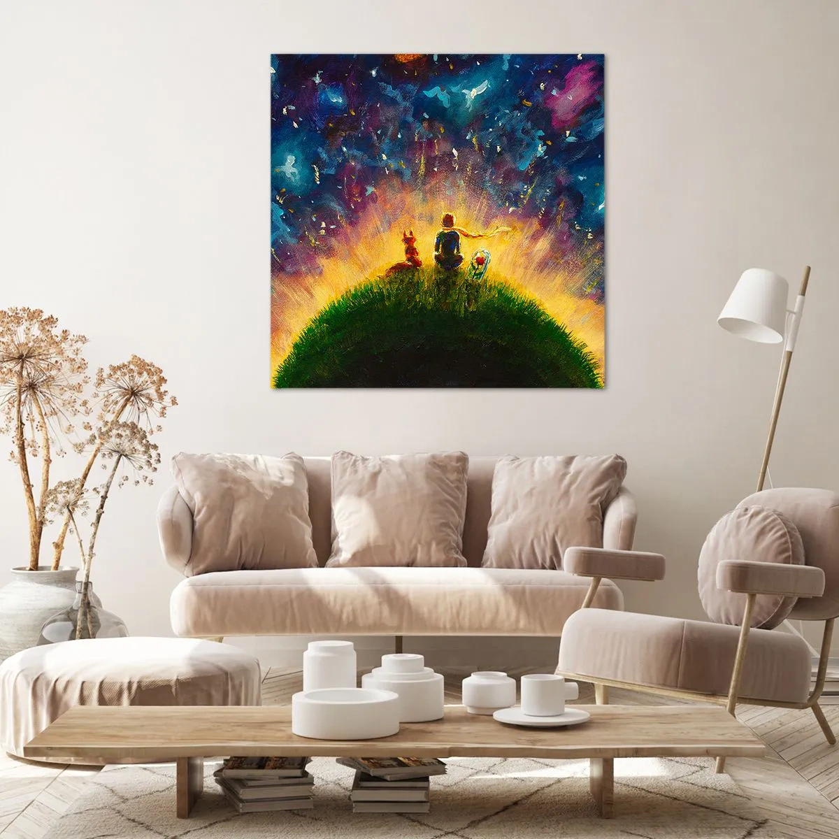 Bild auf Leinwand - Leinwandbild - Liebe und Freundschaft - die ganze Welt - 40x40 cm