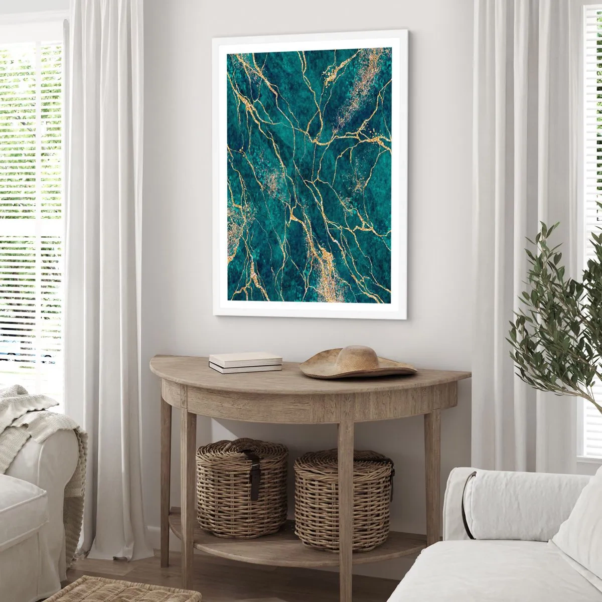 Poster in einem weißen Rahmen - Goldmine - 50x70 cm