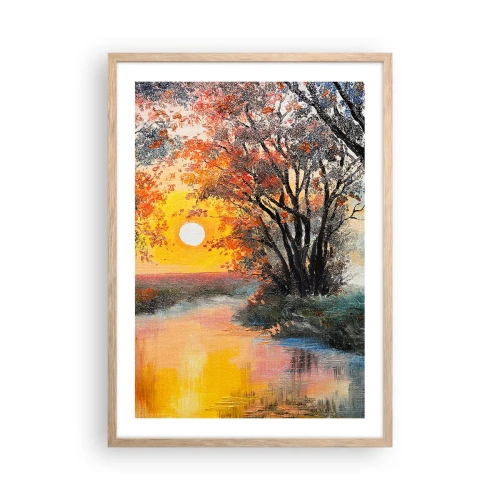 Poster in einem Rahmen aus heller Eiche - Herbststimmung - 50x70 cm