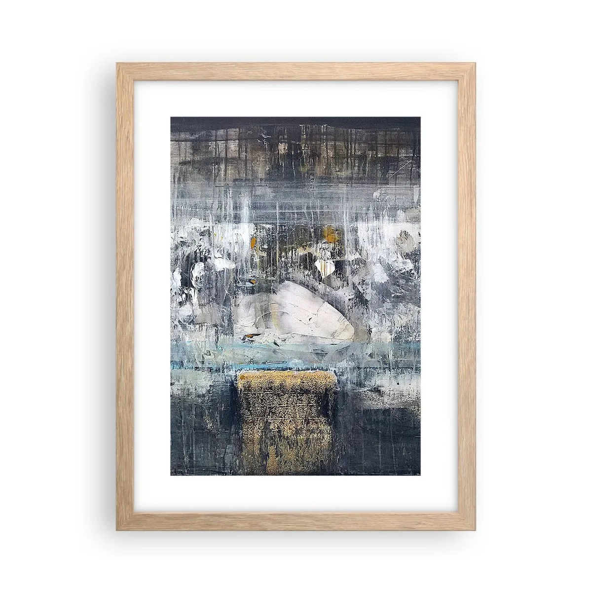 Poster in einem Rahmen aus heller Eiche - Wie auf Eis, wie nach Dezember - 30x40 cm