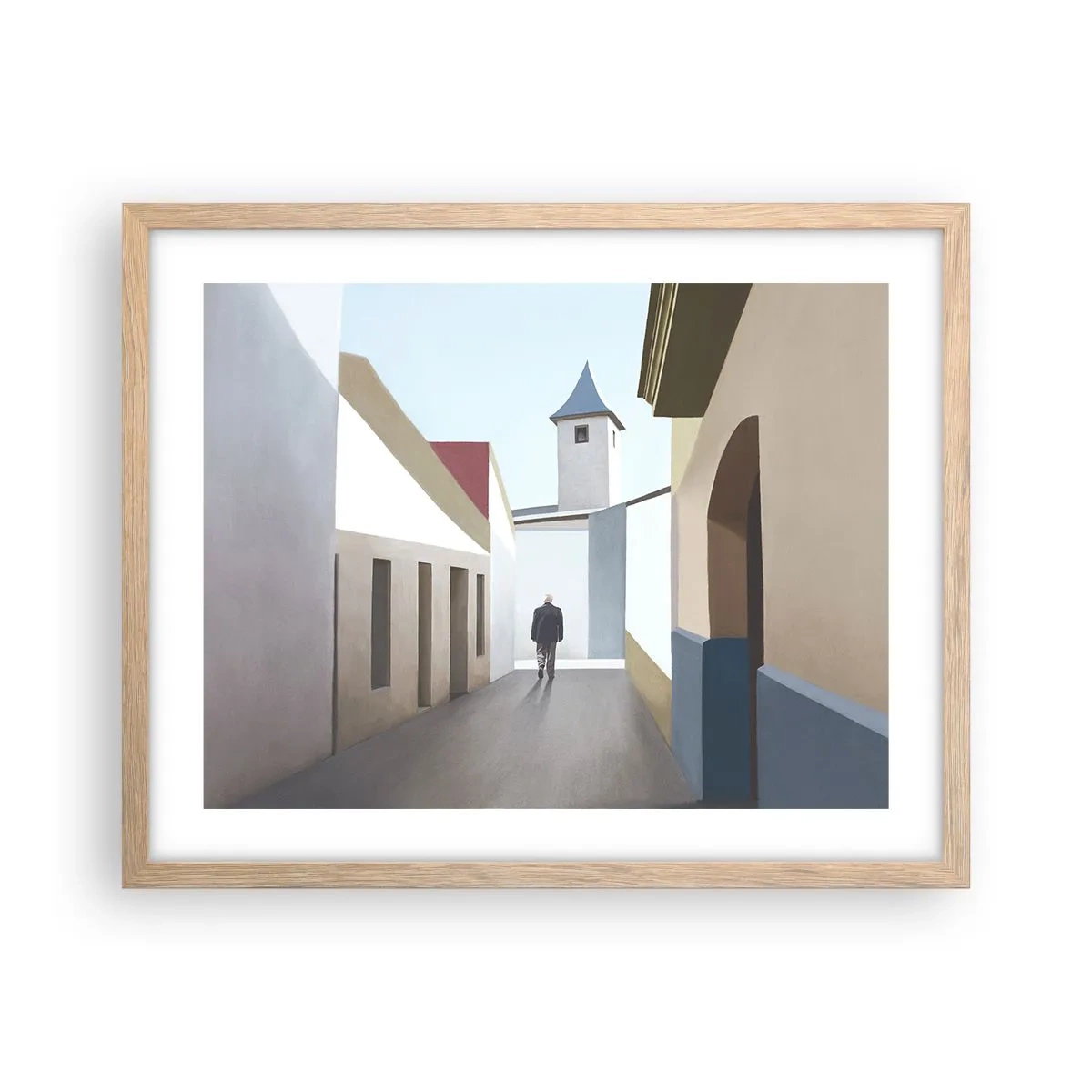 Poster in einem Rahmen aus heller Eiche - Sonniger Spaziergang - 50x40 cm