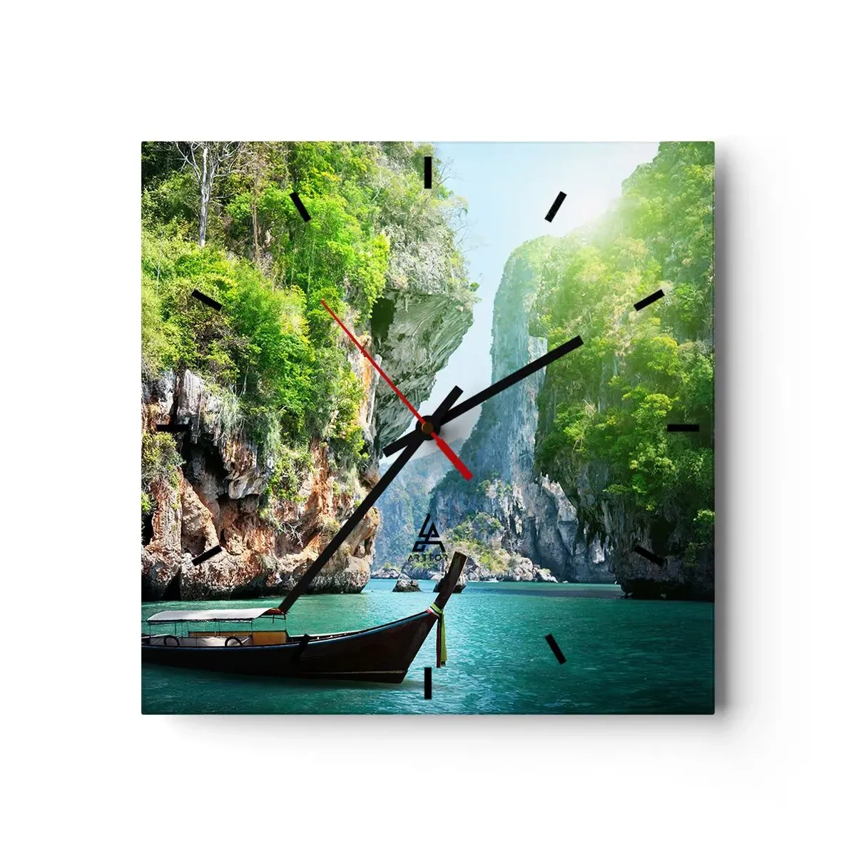 Wanduhr - Glasuhr - Eine Einladung zu einer exotischen Reise - 40x40 cm