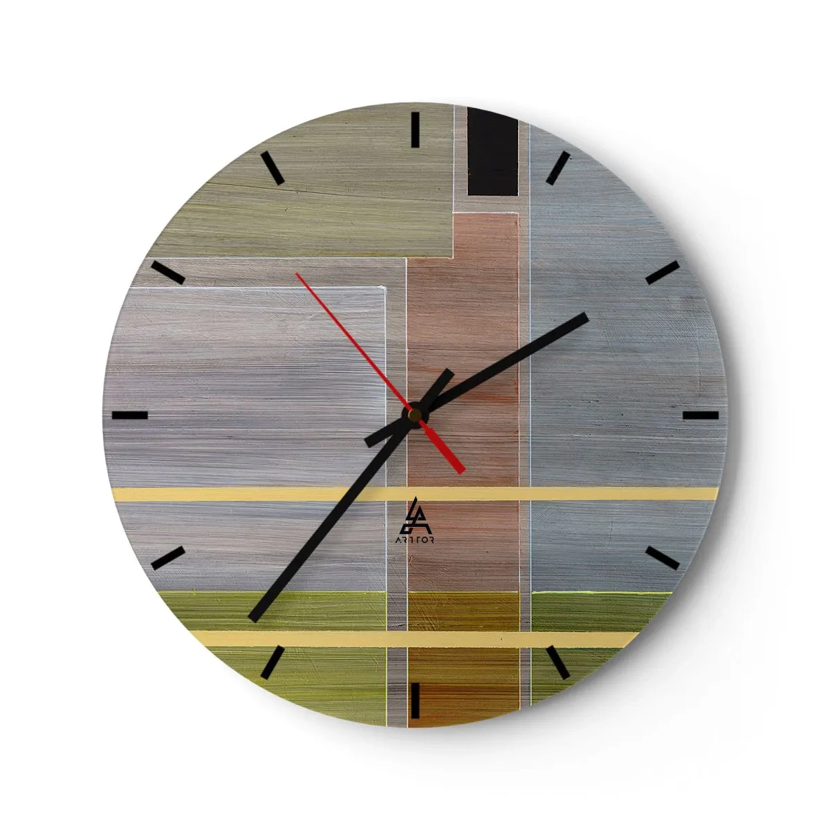 Wanduhr - Glasuhr - Einfach und ruhig - 40x40 cm