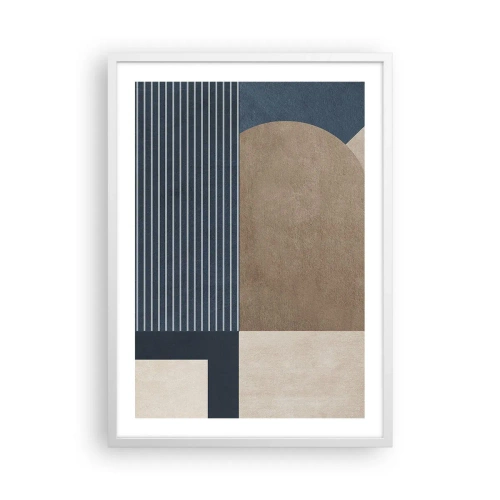Poster in einem weißen Rahmen - Komposition aus Einfachheit und Rundheit - 50x70 cm