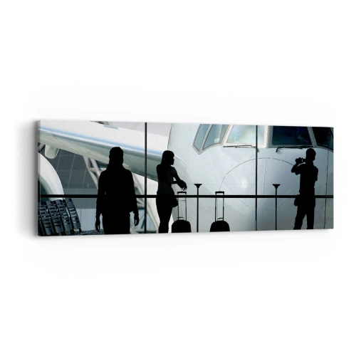 Bild auf Leinwand - Leinwandbild - Vis a vis am Flughafen - 90x30 cm
