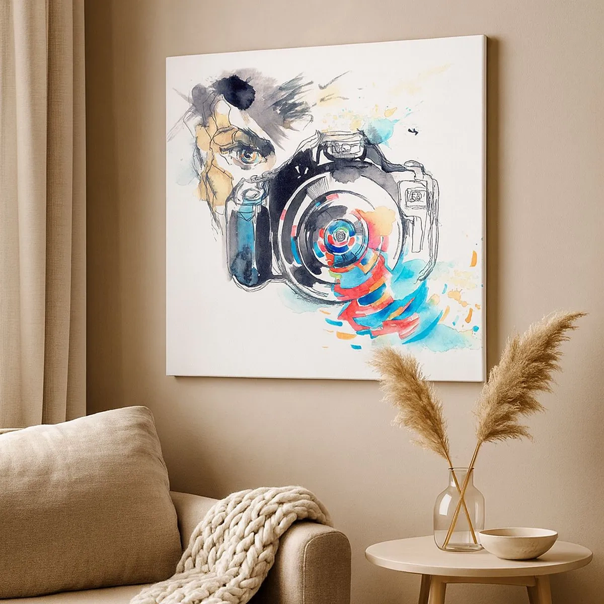 Bild auf Leinwand - Leinwandbild - Im Auge der Linse - 30x30 cm