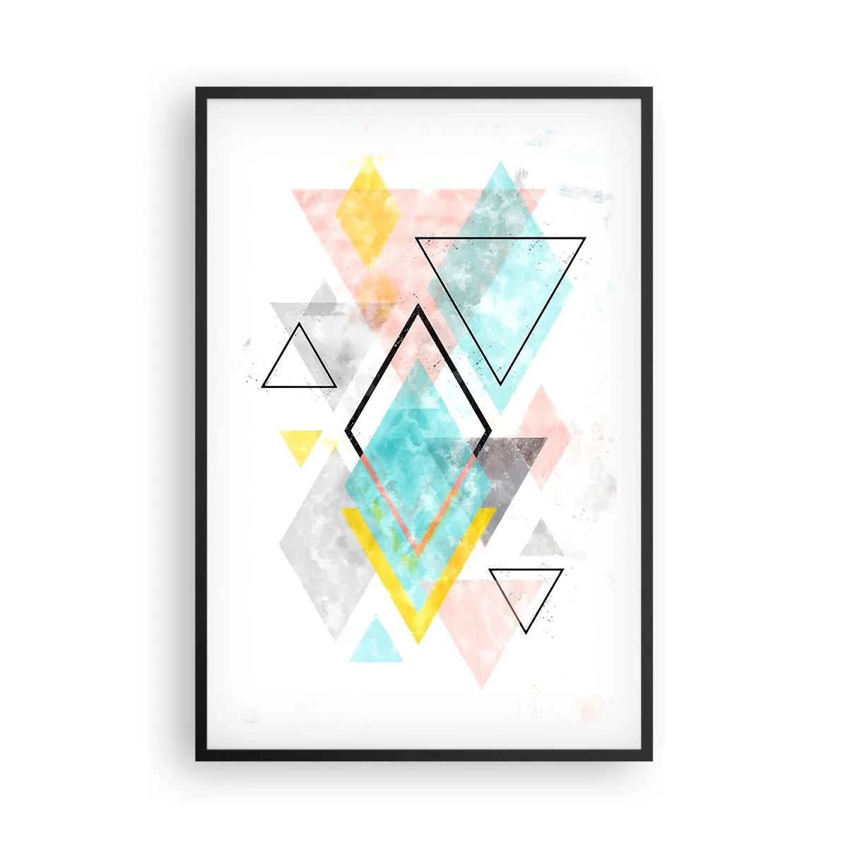 Poster in einem schwarzem Rahmen - Geometrisches Spiel - 61x91 cm