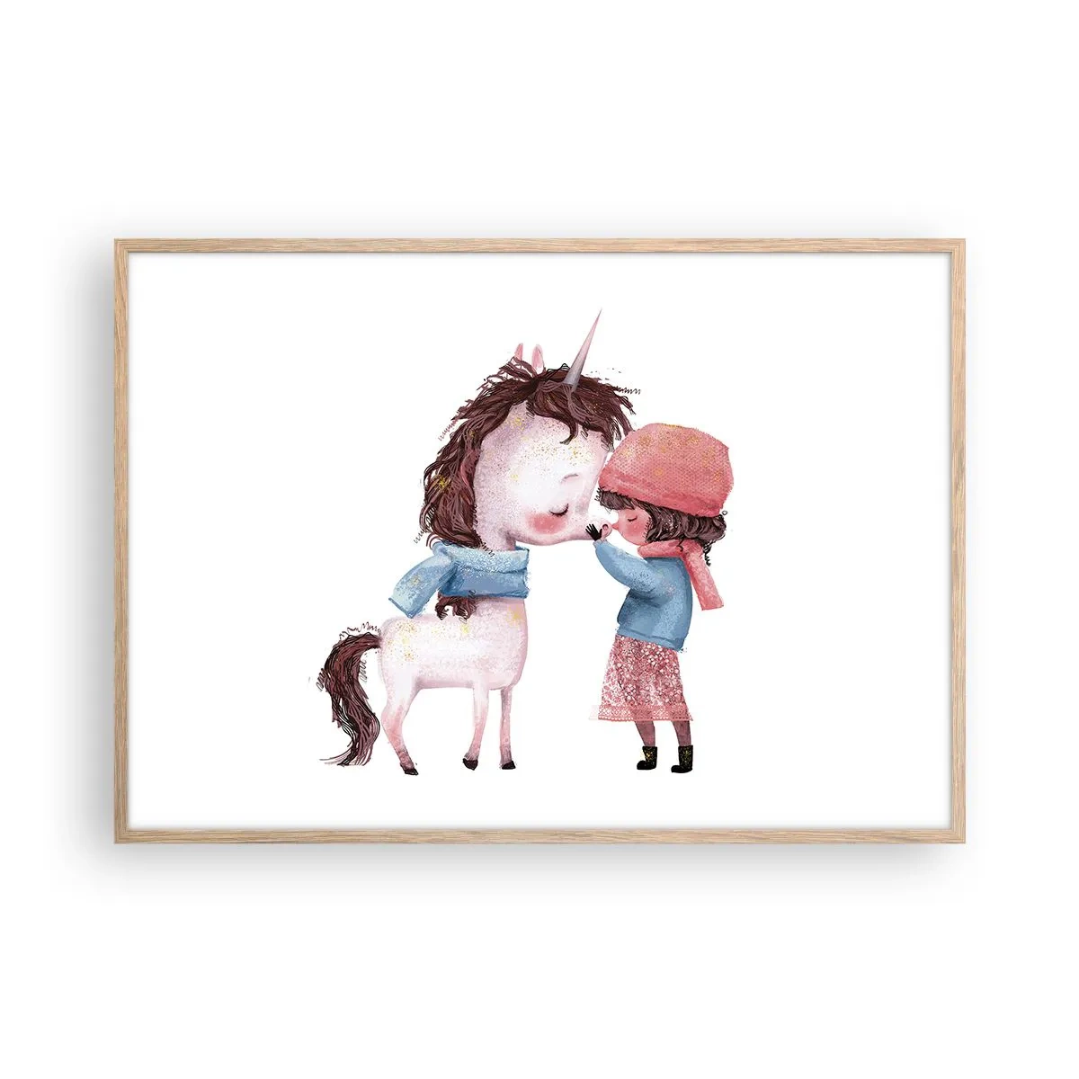 Poster in einem Rahmen aus heller Eiche - Ein Wintermärchen - 100x70 cm