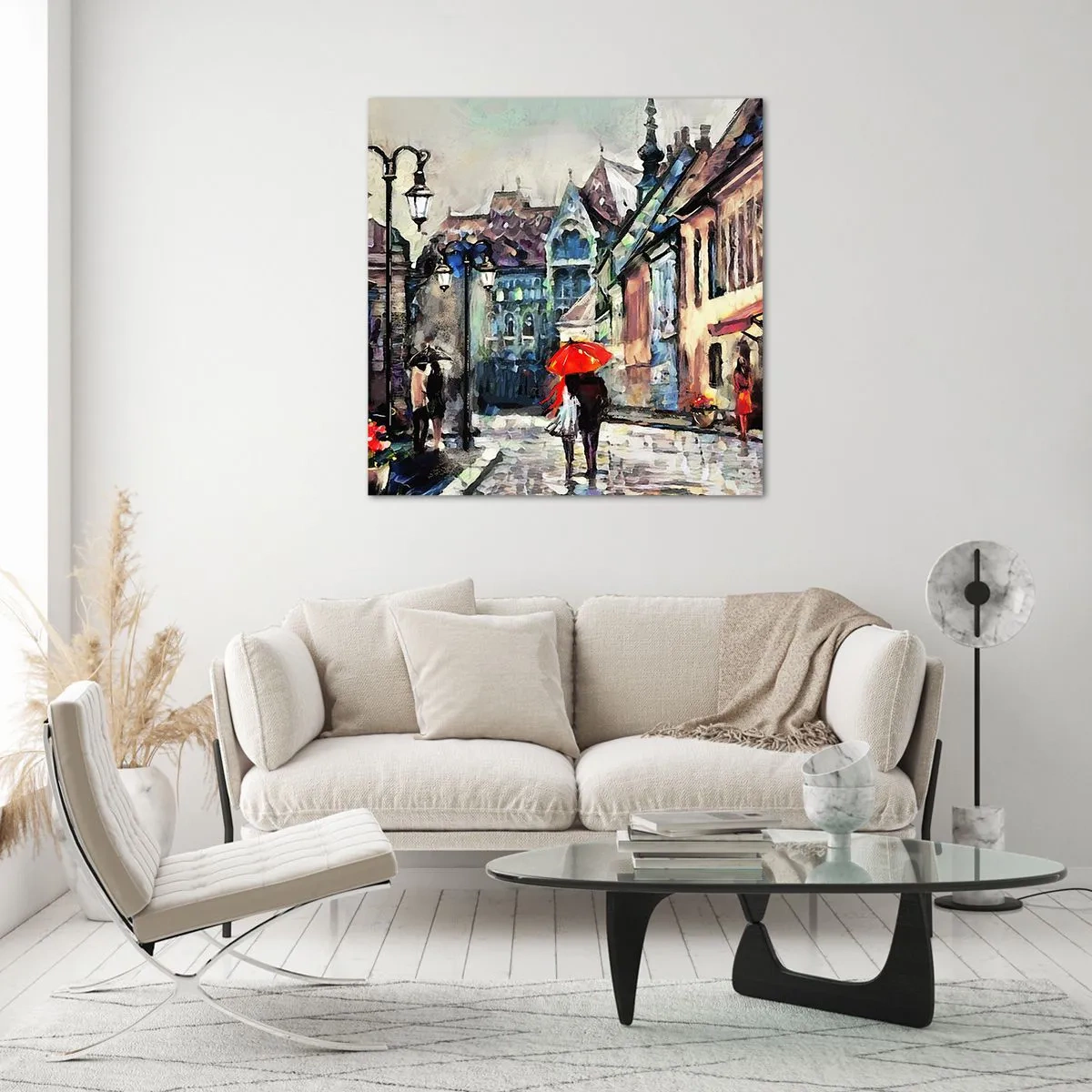 Glasbild - Bild auf glas - Regen für Zwei - 40x40 cm