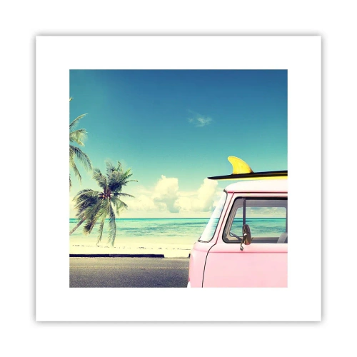 Poster - Zeit um in die Ferien zu starten - 30x30 cm