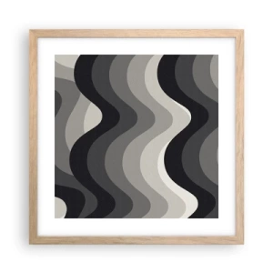 Poster in einem Rahmen aus heller Eiche - Eine Welle nach der anderen - 40x40 cm
