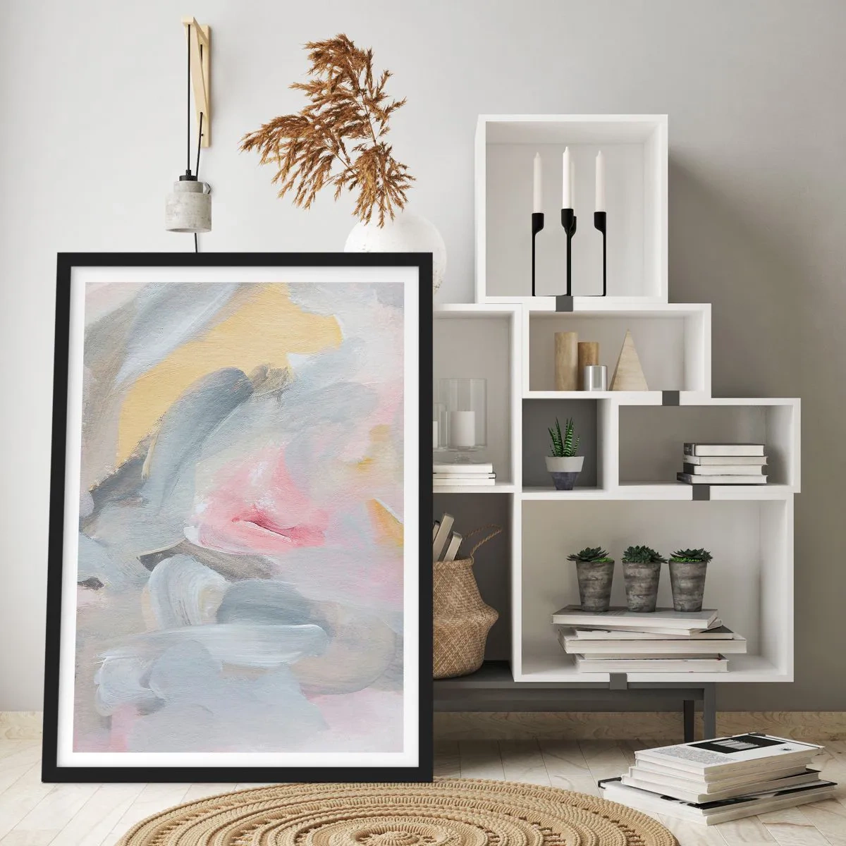 Poster in einem schwarzem Rahmen - In einer Pastellwelt - 61x91 cm