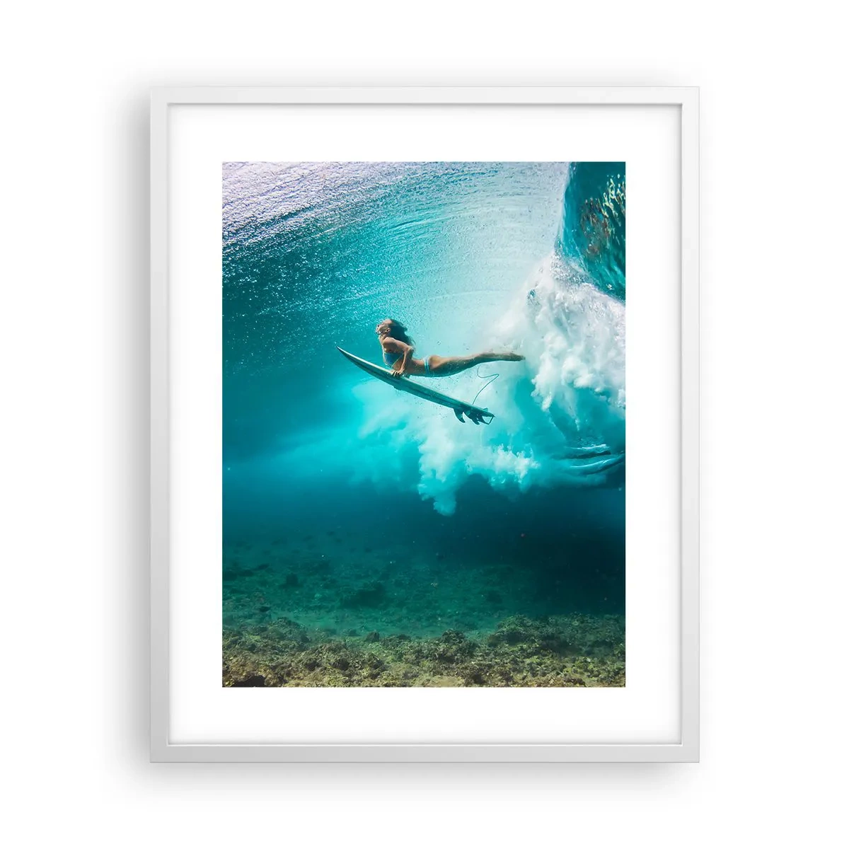 Poster in einem weißen Rahmen - Unterwasserwelt - 40x50 cm