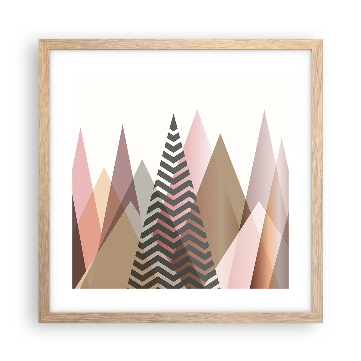 Poster in einem Rahmen aus heller Eiche - Pyramidale Aussicht - 40x40 cm