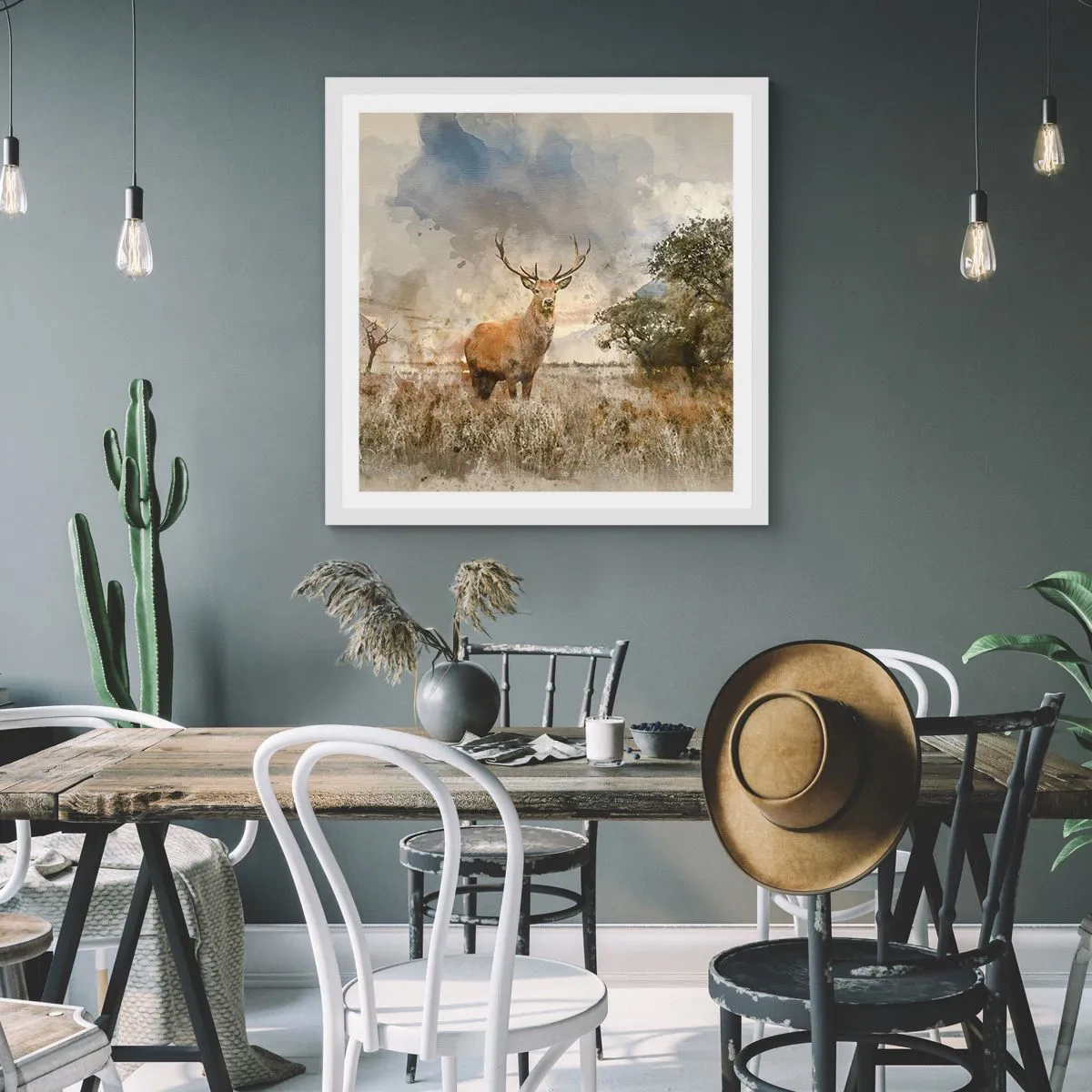 Poster in einem weißen Rahmen - Würde – Stärke – Würde - 40x40 cm