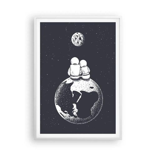 Poster in einem weißen Rahmen - Kosmische Liebesgeschichte - 70x100 cm
