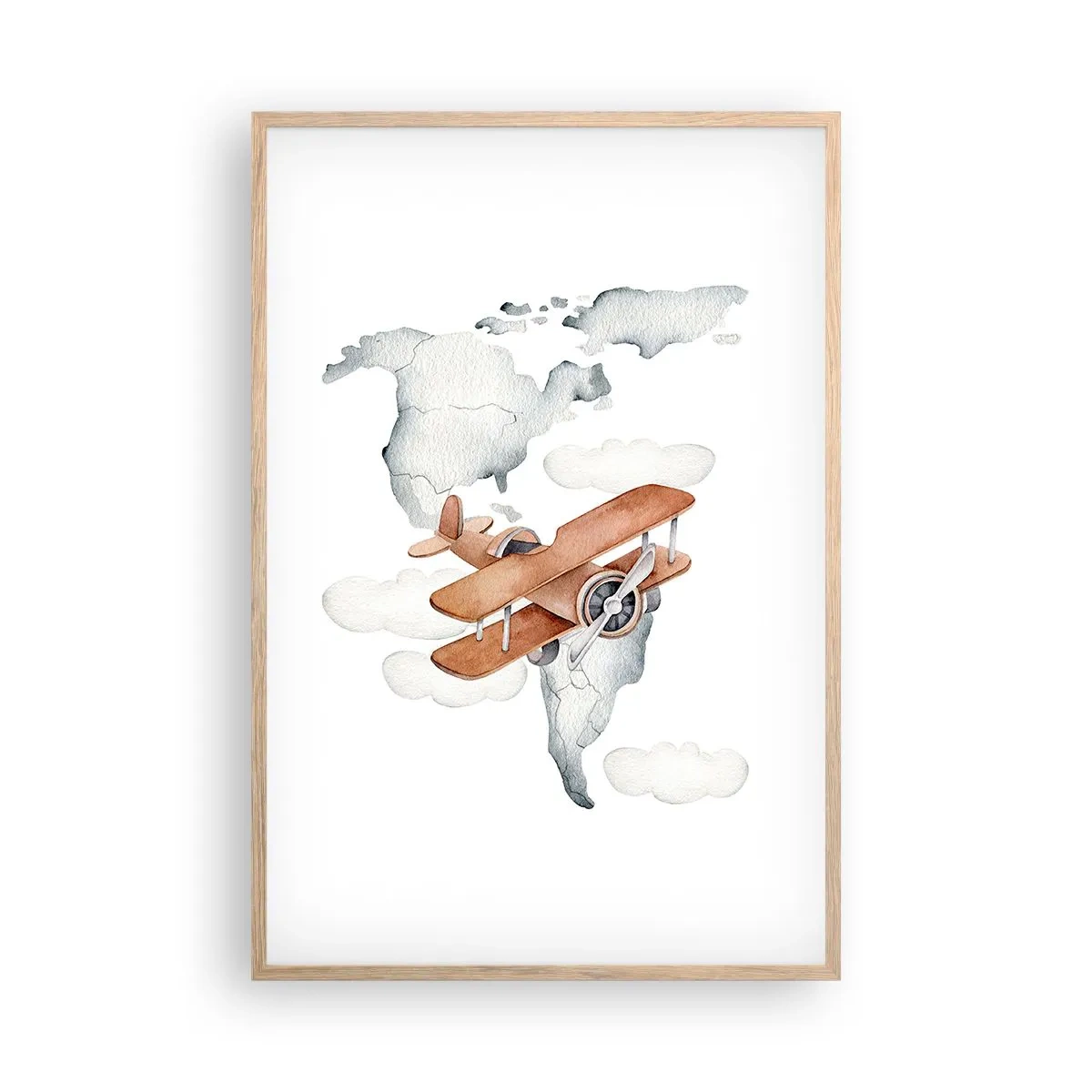 Poster in einem Rahmen aus heller Eiche - Im Pioniergeist - 61x91 cm